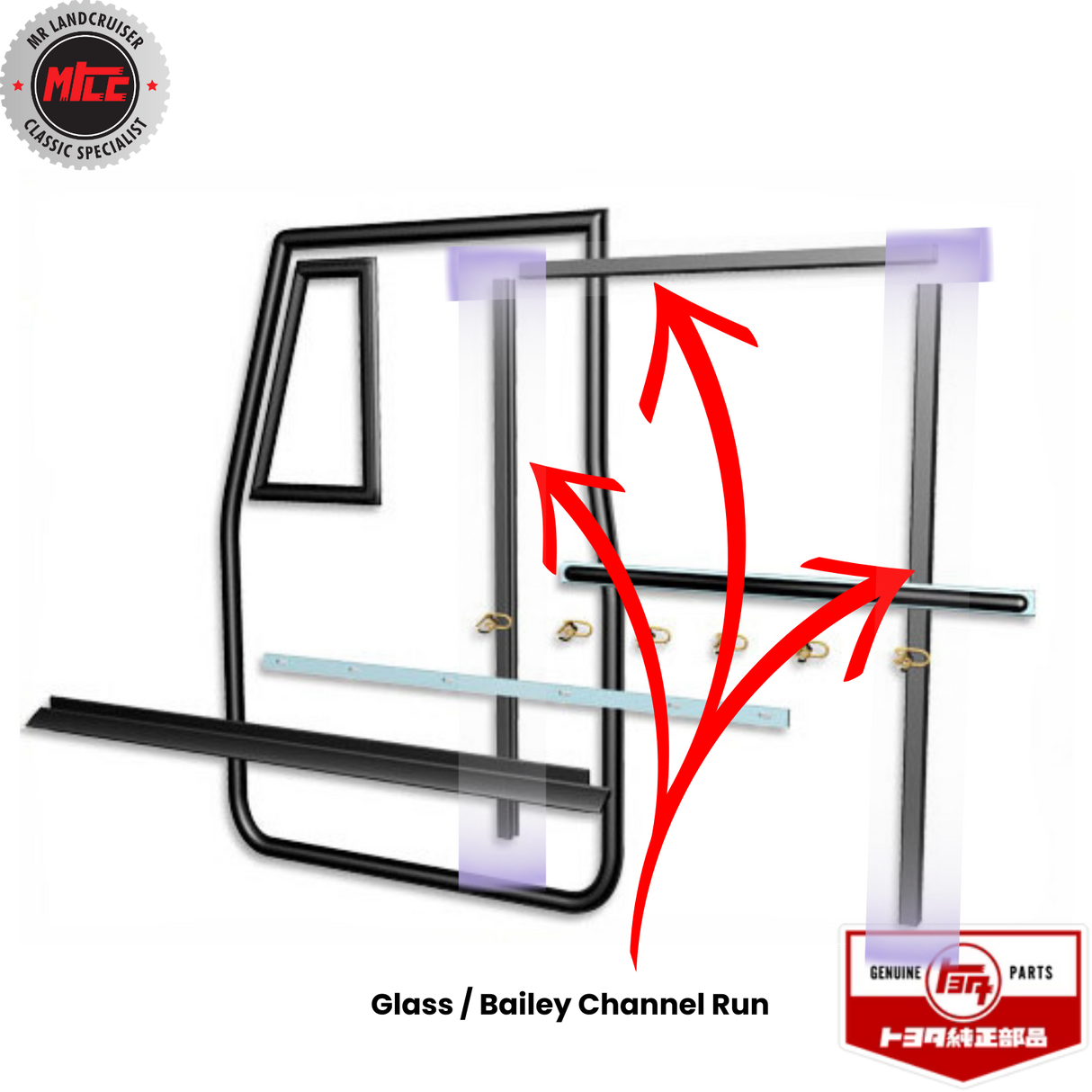 Left Side Early Door Weatherstrip Kit for Toyota Landcruiser