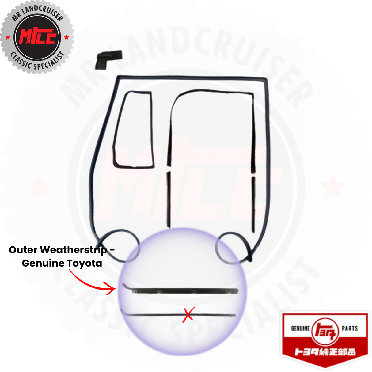Left Side Late Door 79-84 with 1/4 Vent Seals & Kits