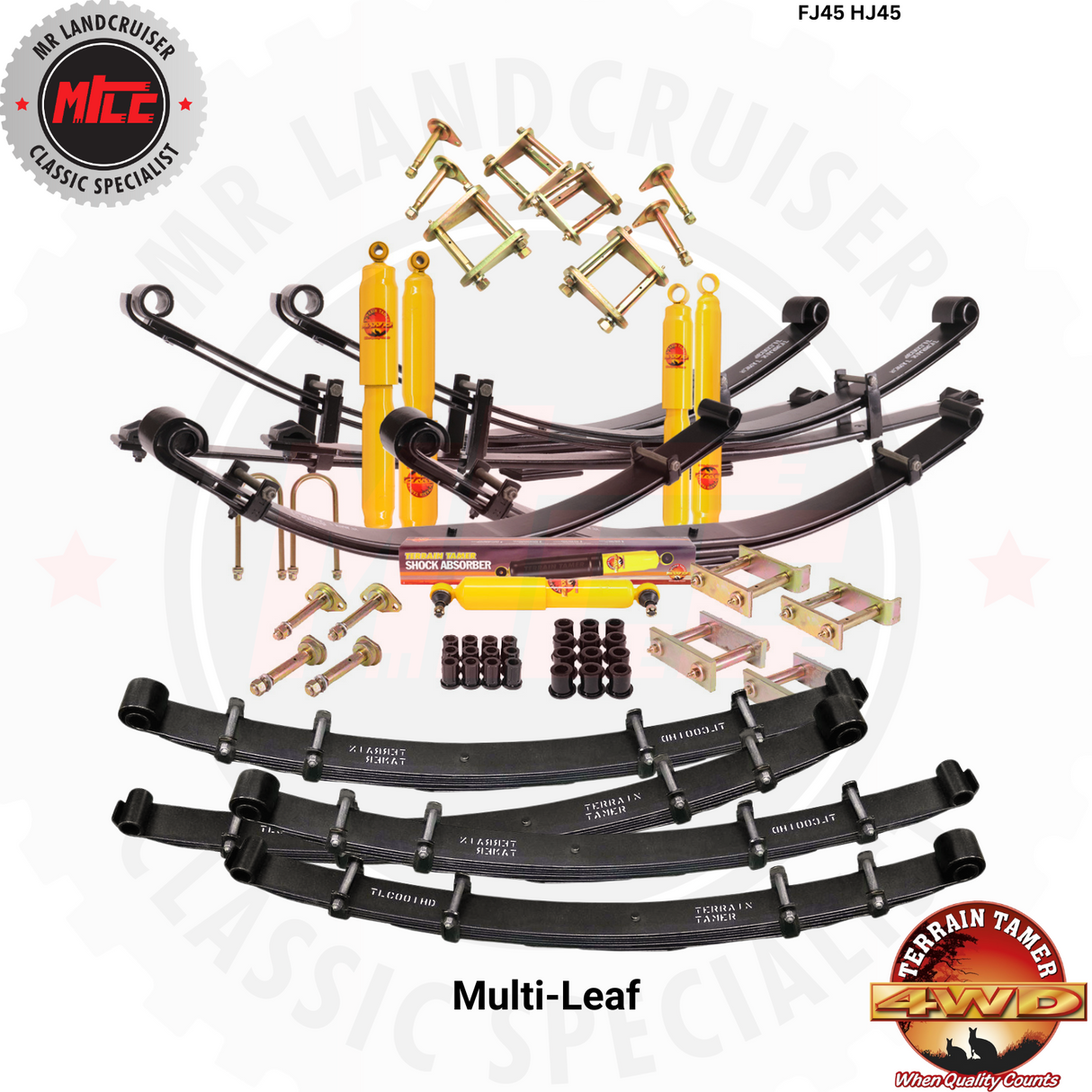 Multi-leaf and parabolic leaf suspension kit for toyota landcruiser FJ45 and HJ45