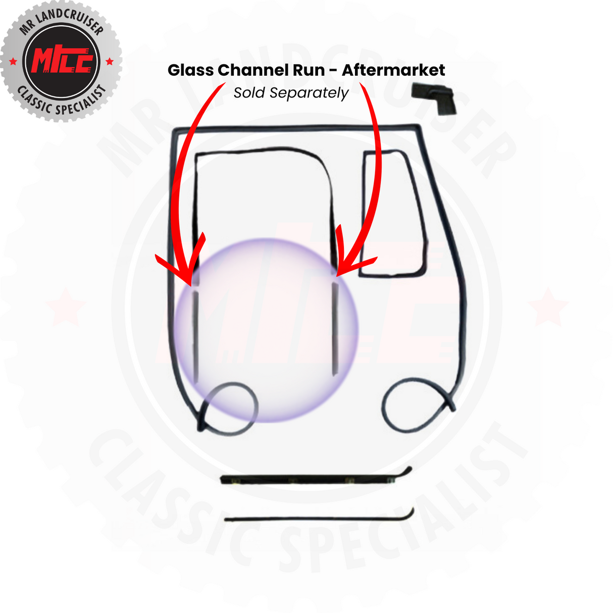 Right Side Late Door 79-84 with 1/4 Vent Seals & Kits