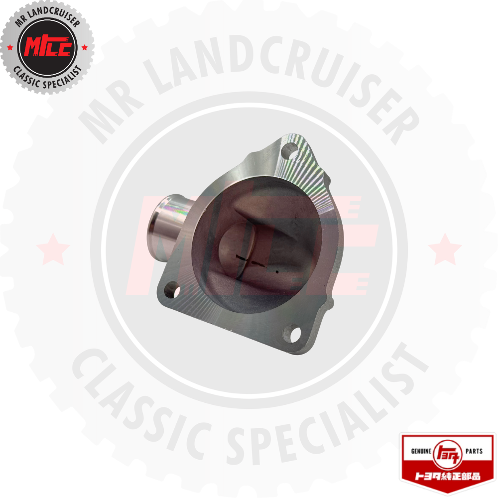 front view of thermostat housing upper suits 40 series and 60 series toyota landcruiser