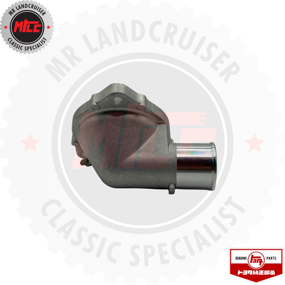 rear view of thermostat housing upper suits 40 series and 60 series toyota landcruiser