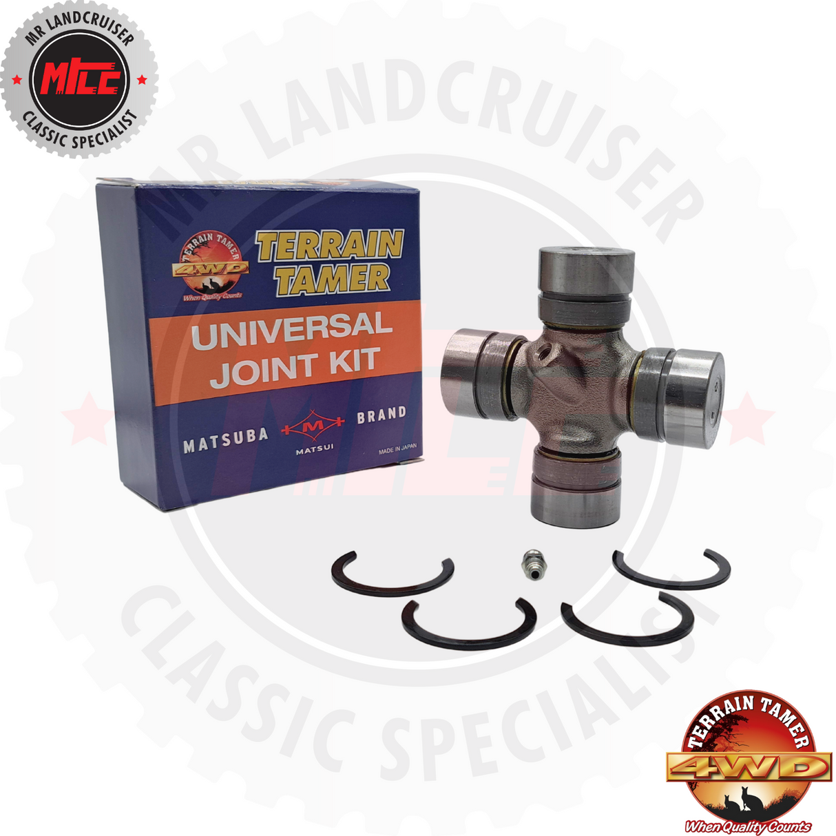 Universal Joint Kit Front & Rear with packaging box suitable for 40 60 & 70 Series Toyota Landcruiser