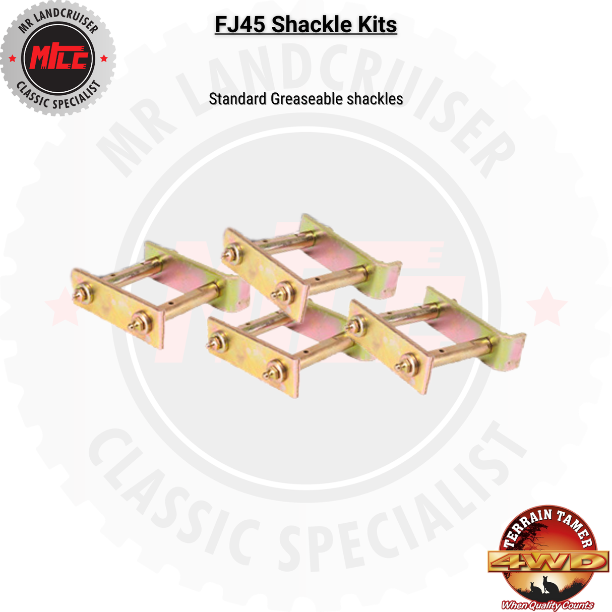 Standard greaseable FJ45 Shackle Kits 40 Series Toyota Landcruiser Suspension Parts