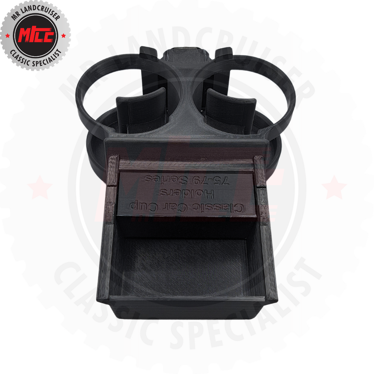 back mount view of Double Cup and dual mic Holder Suits 75 & 79 Series Toyota Landcruiser