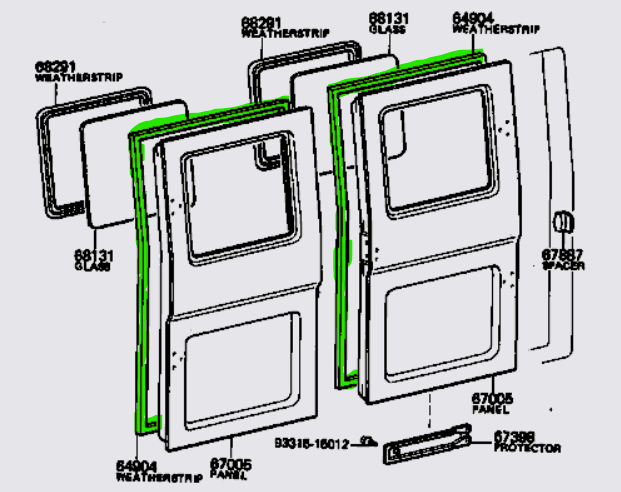 Barn Door Seal suits 40 Series Toyota Landcruiser FJ40 FJ45 | 1979-1984