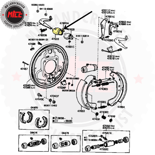Genuine Toyota Hand Brake Boot Bell Crank suits Drum Brakes for 60 & 70 Series Landcruiser