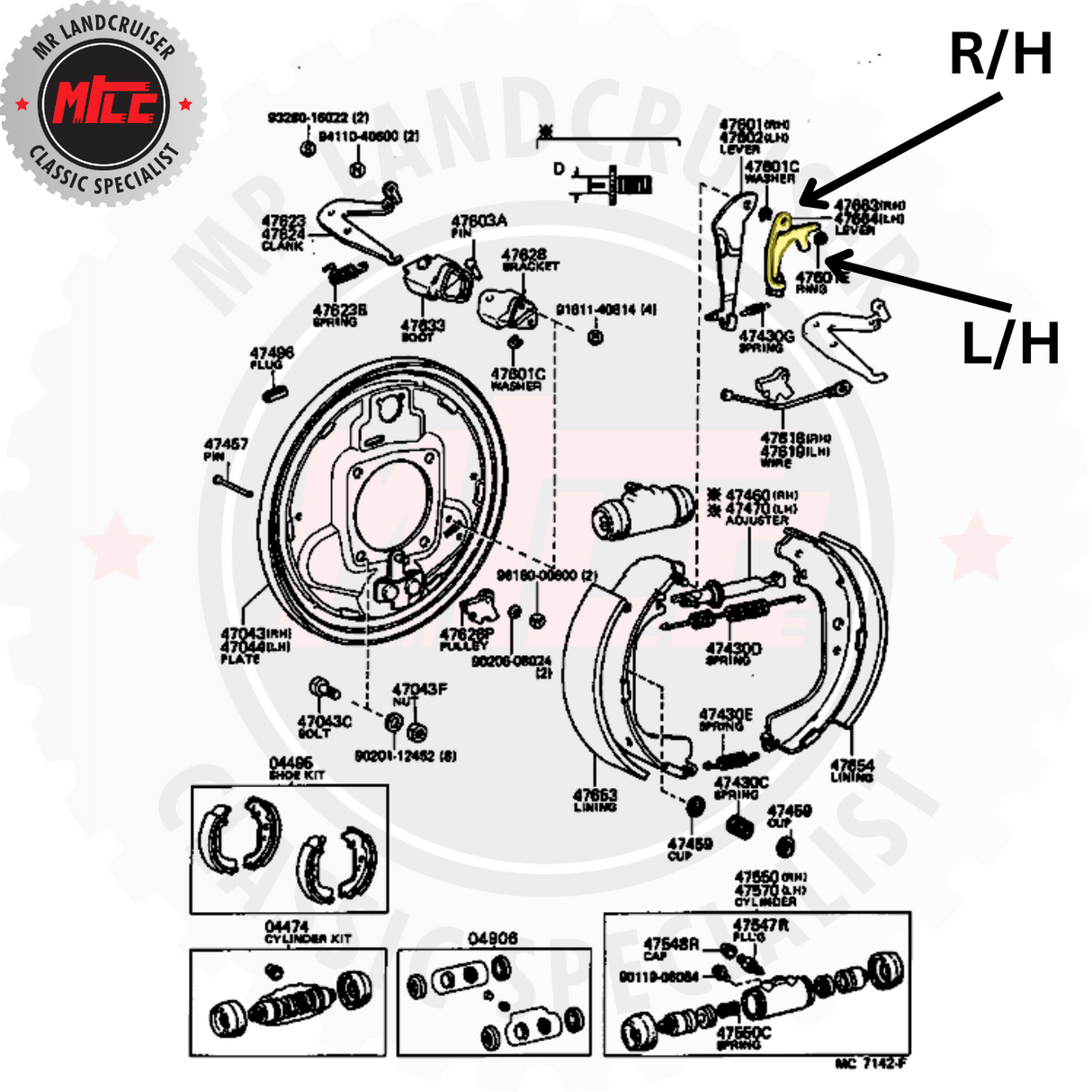 Genuine Toyota Landcruiser Hand Brake Adjusting Lever suits Drum Brake for 60 & 70 Series
