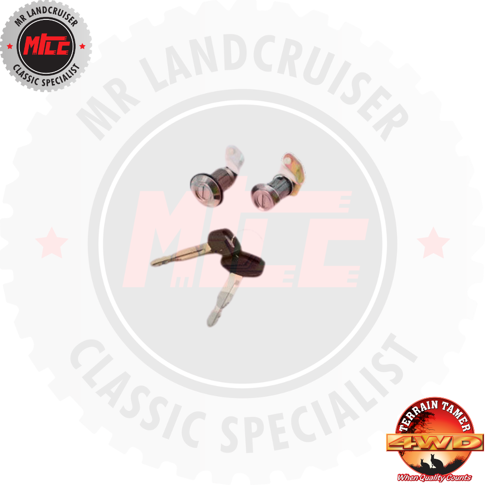 Toyota Landcruiser BJ40 Door Lock Barrel & Key Set Suits R/H & L/H Steel Door 9/1975 - 12/1984