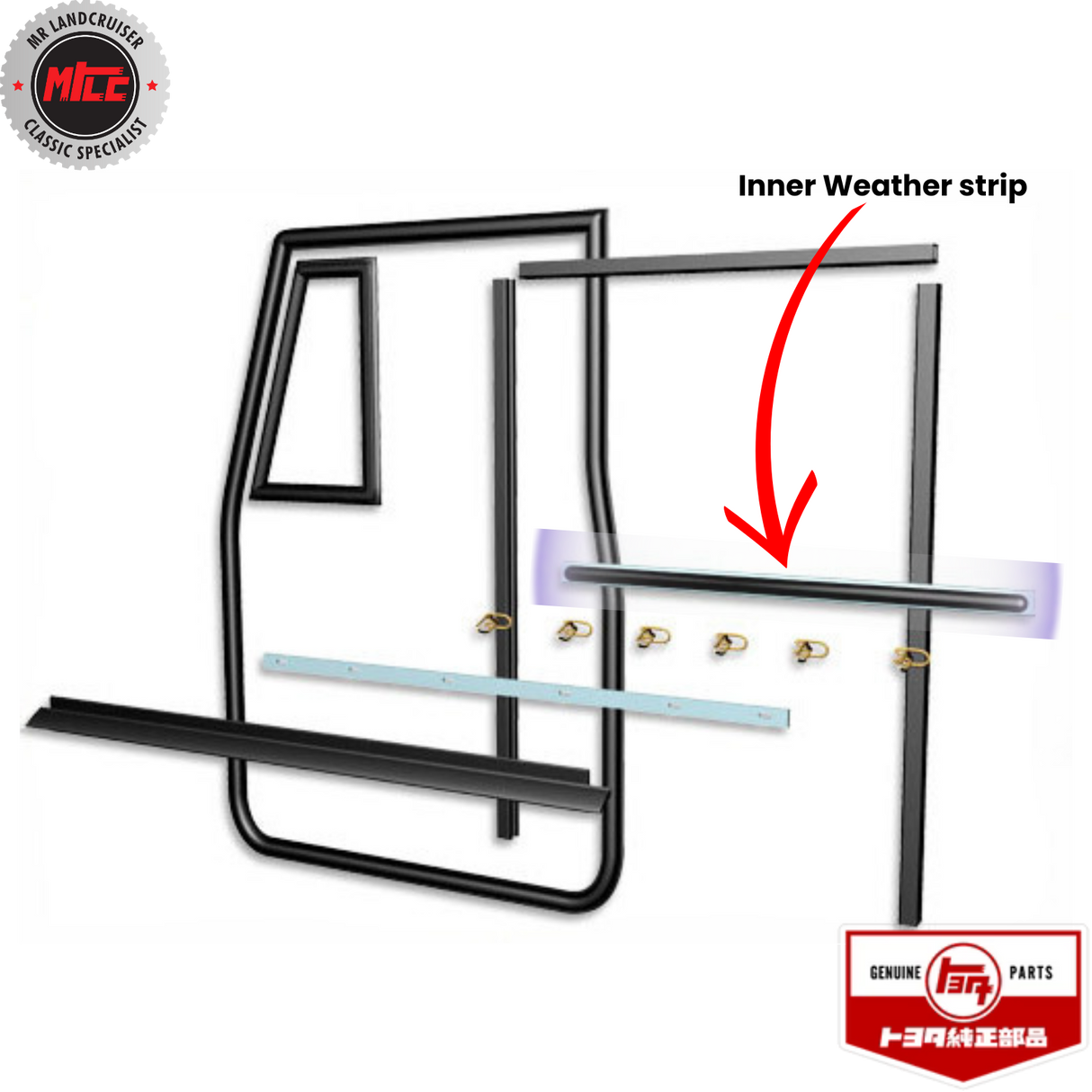 Left Side Early Door Weatherstrip Kit for Toyota Landcruiser
