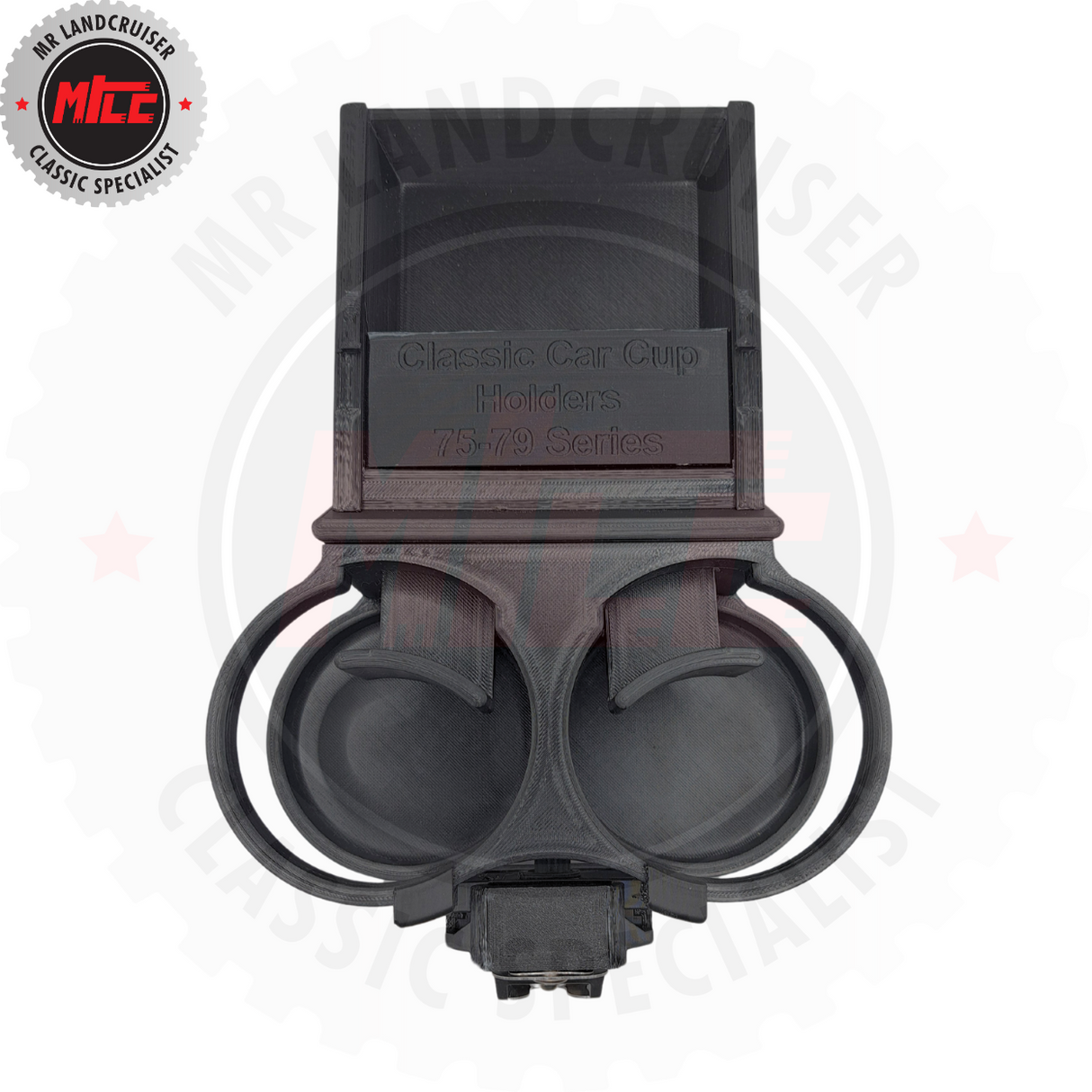 top view of Double Cup and dual mic Holder Suits 75 & 79 Series Toyota Landcruiser