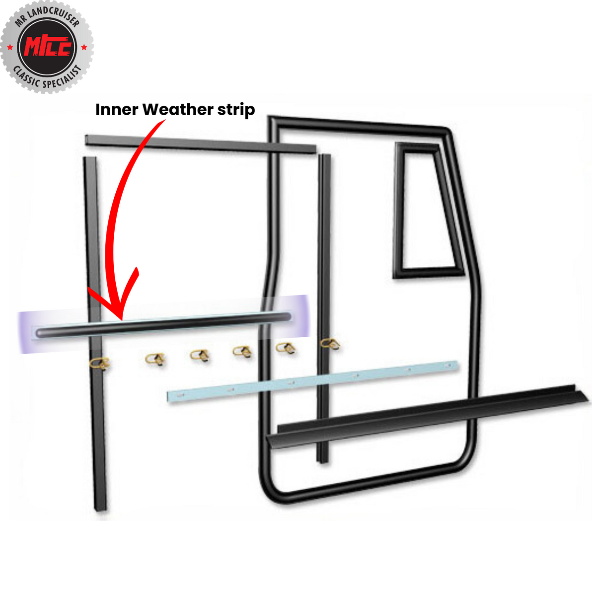 Right Side Early Door Weatherstrip Kit for Toyota Landcruiser 1965 - 74