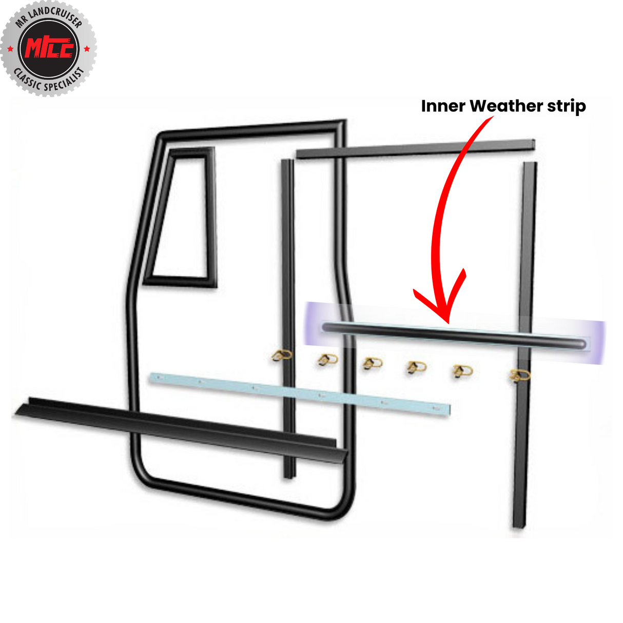 Left Side Early Door Weatherstrip Kit for Toyota Landcruiser