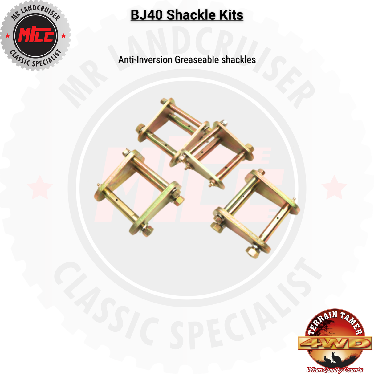 Anti-inversion greaseable BJ40 Shackle Kits 40 Series Toyota Landcruiser Suspension Parts