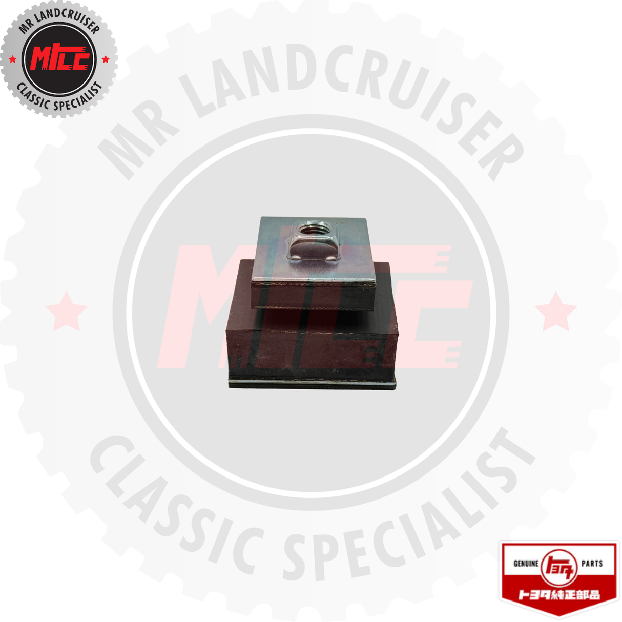 front view of Genuine Toyota Early Body Mount suits 40 Series Landcruiser