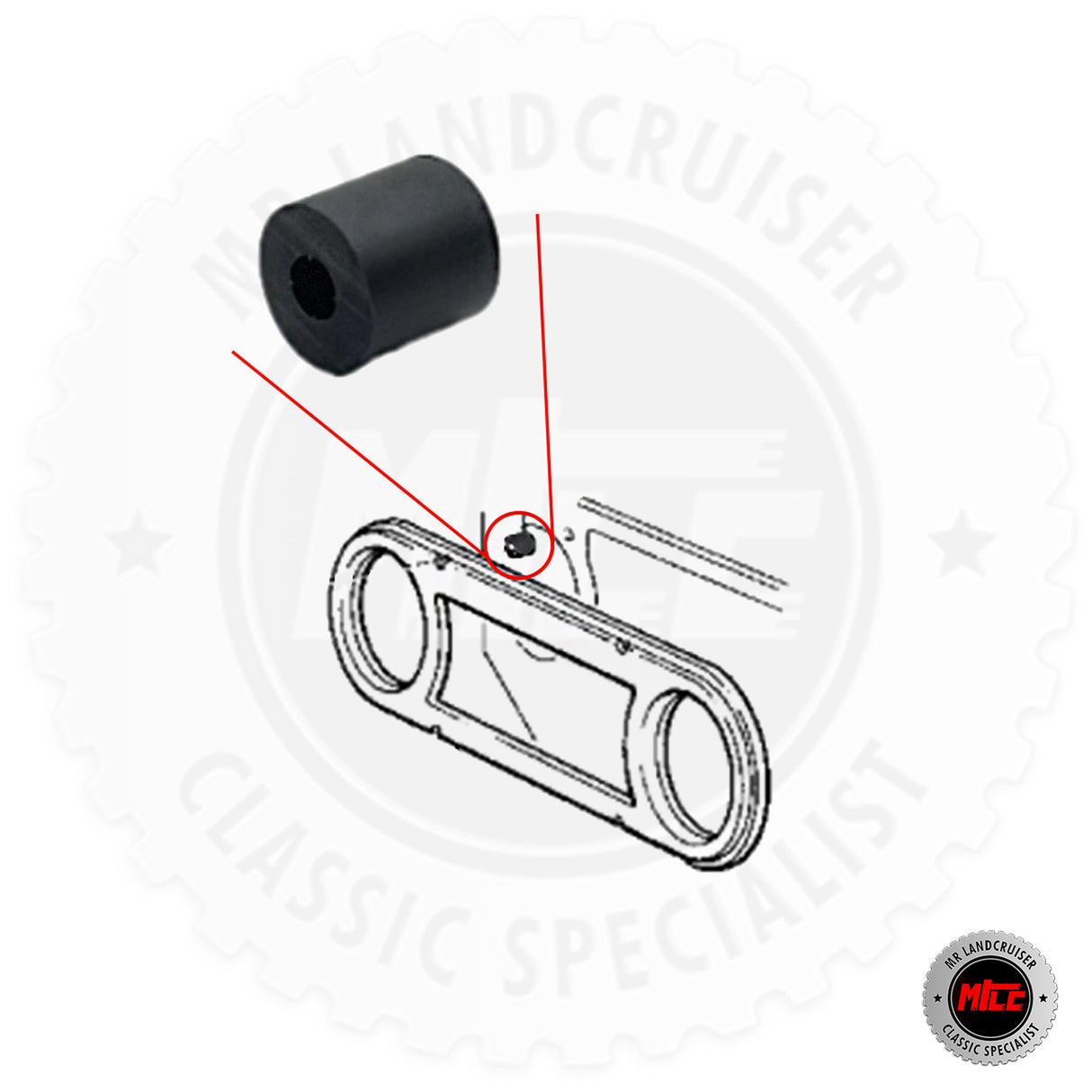 Front Bib Spacer Rubber for 40 Series Landcruiser