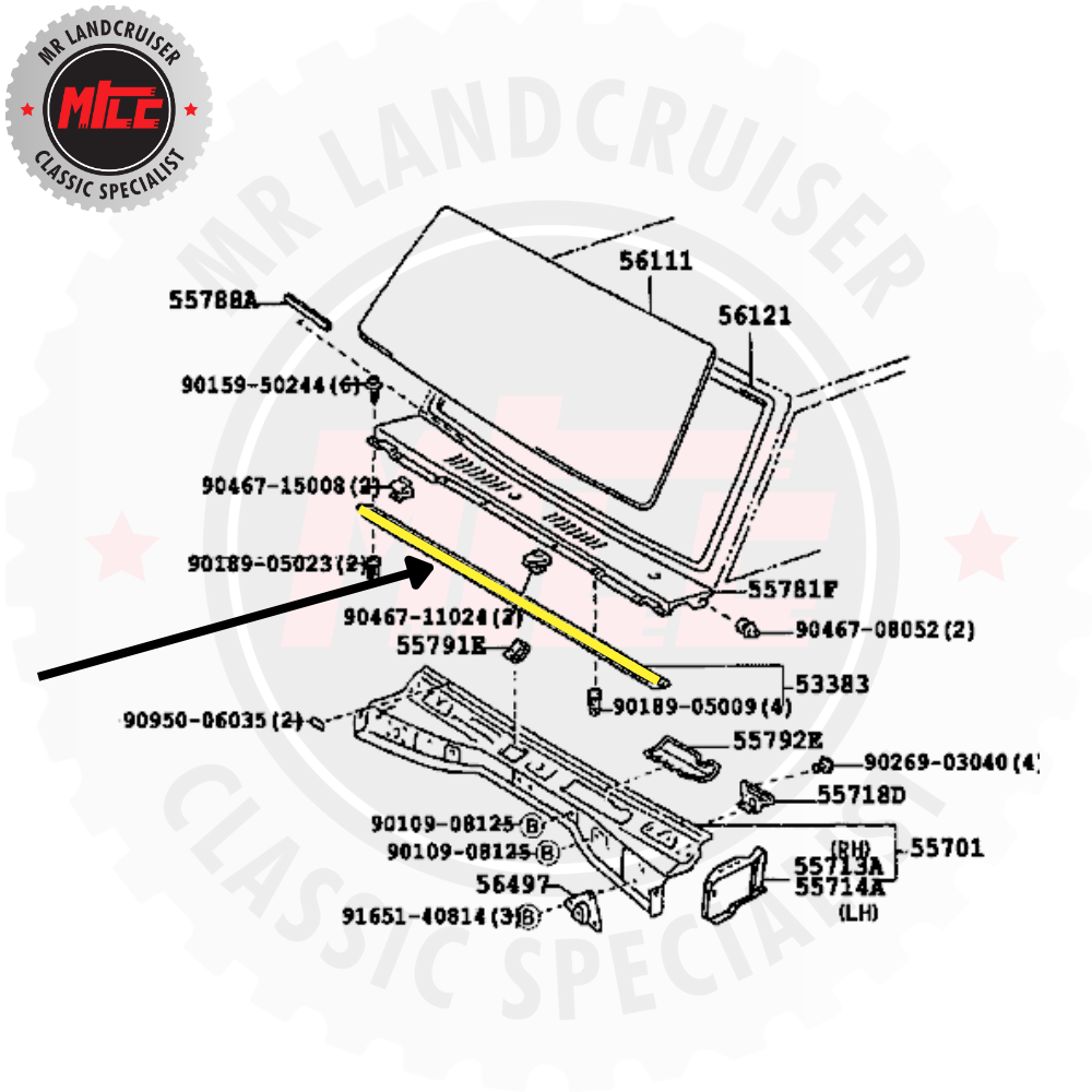 Genuine Seal Hood To Cowl Top suits 70 Series Toyota Landcruiser