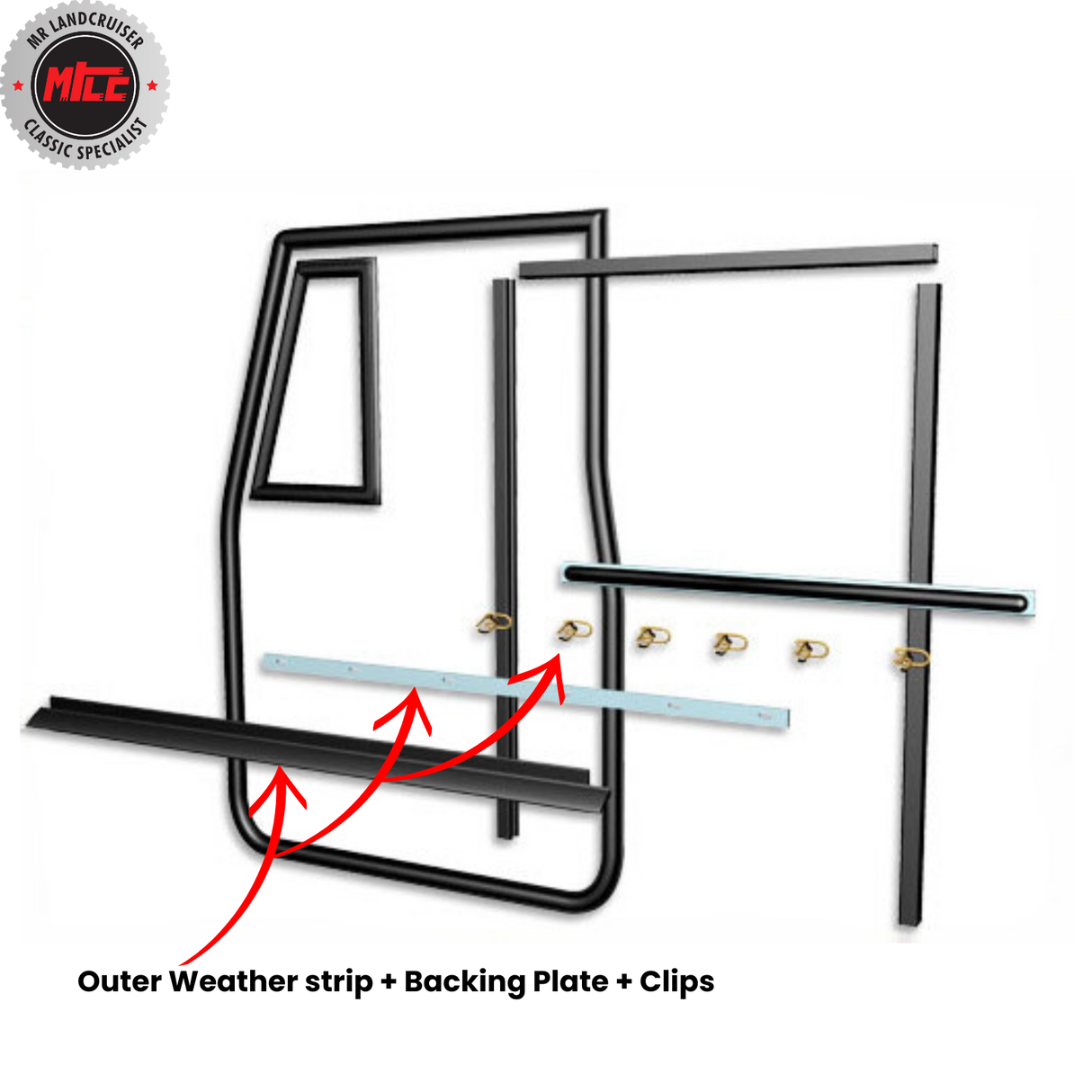 Left Side Early Door Weatherstrip Kit for Toyota Landcruiser