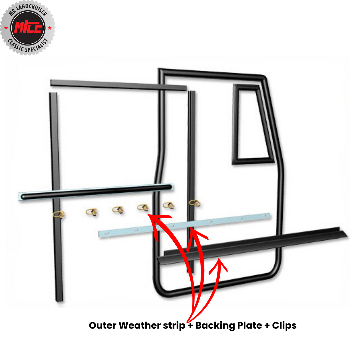 Right Side Early Door Weatherstrip Kit for Toyota Landcruiser 1965 - 74