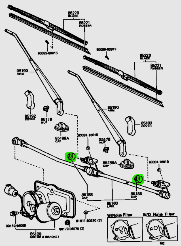 Wiper Arm Cover suits 60 Series Toyota Landcruiser