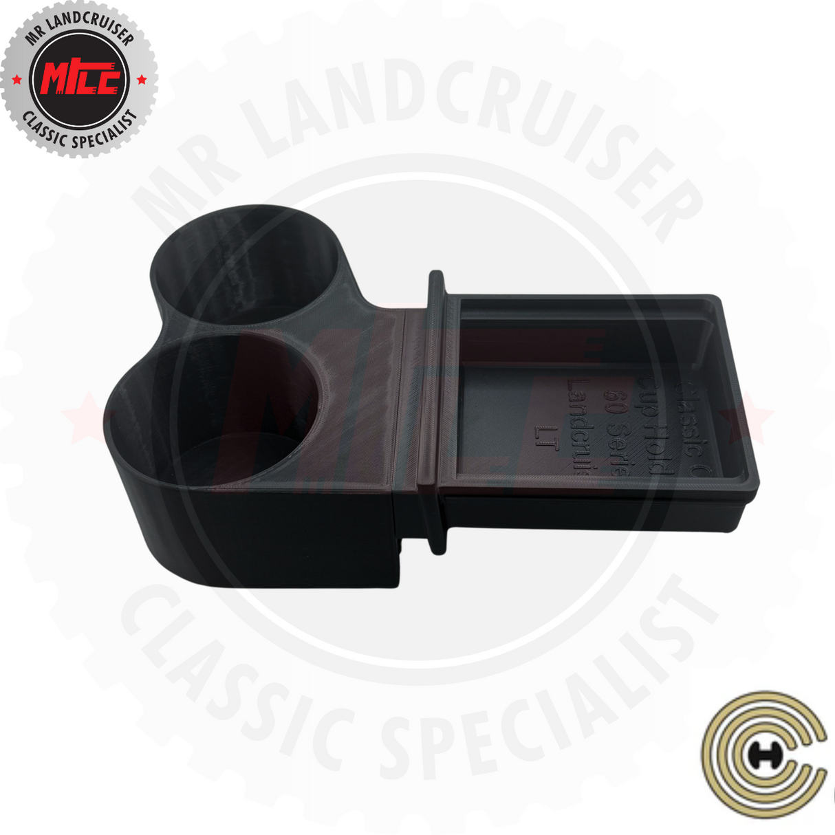 side view of double cup holder suits 60 series toyota landcruiser