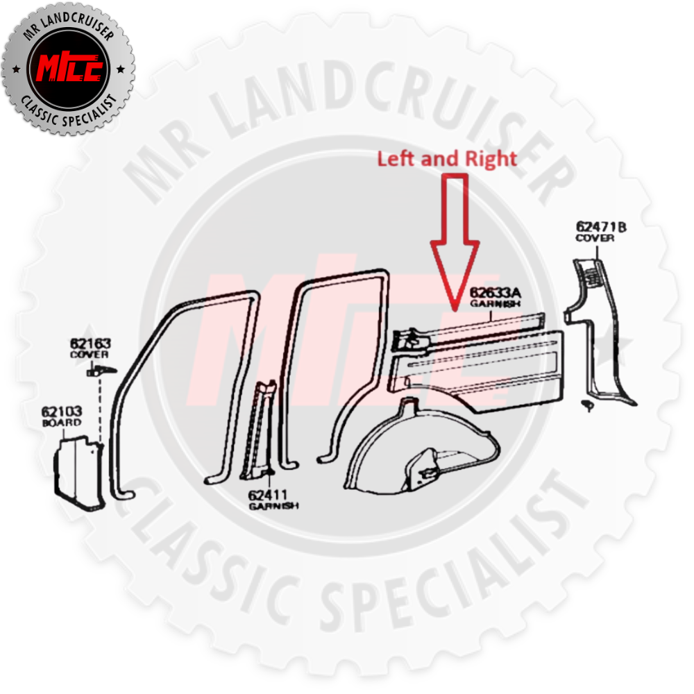 Quarter Trim Garnish Cargo Window – Toyota Landcruiser FJ60 FJ62 HJ60 HJ61 | 1980-1990
