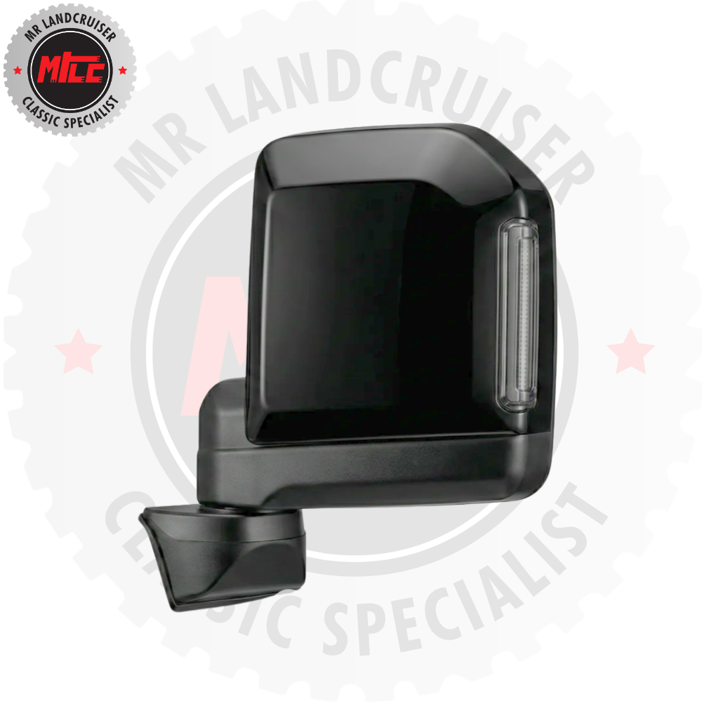 Upgrade Black Side Mirrors suits Toyota Landcruiser 70 76 Series and 60 Series Power Mirror/Fold/Indicators ??