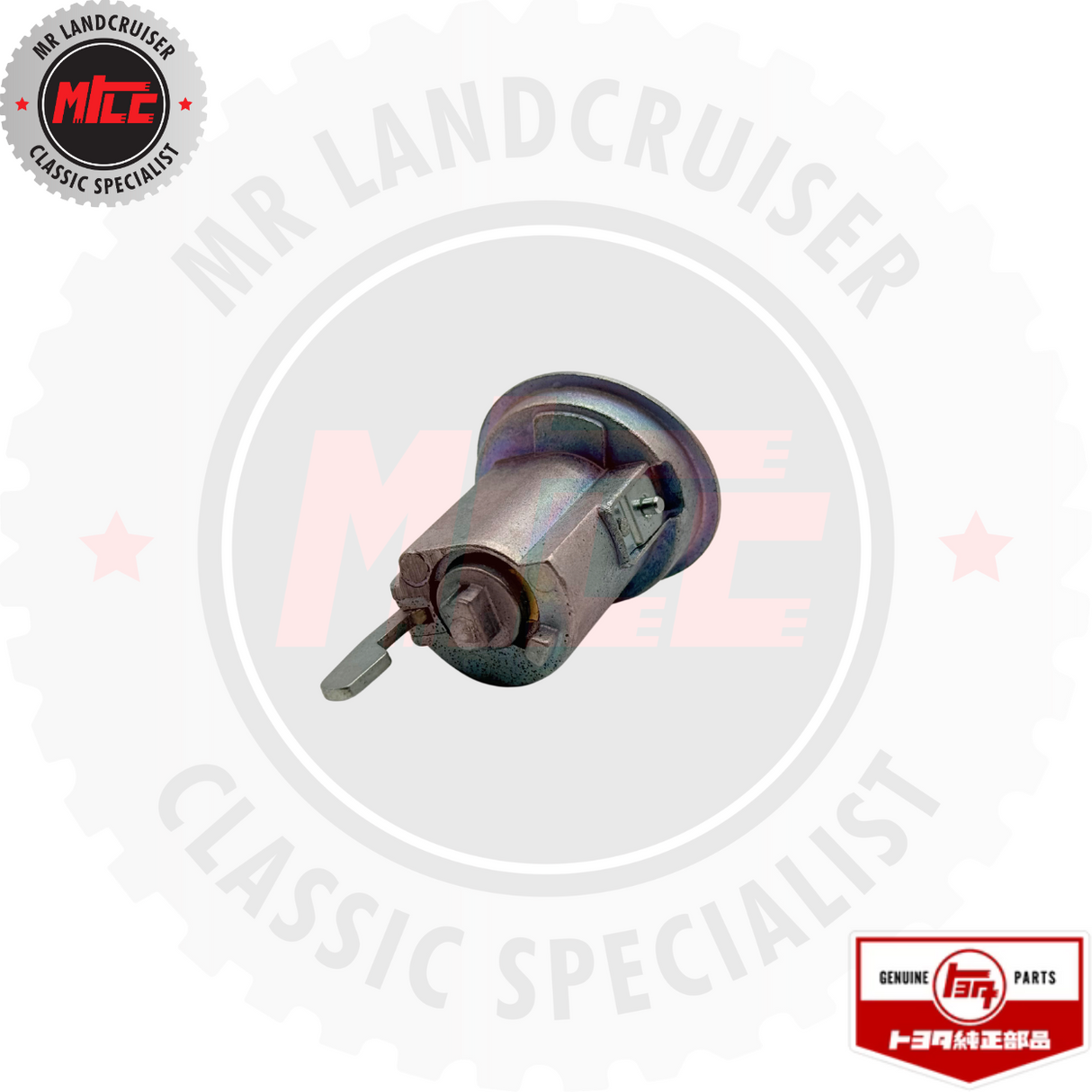 rear view of Genuine Toyota Barrel & Key Set Ignition Switch Steering Lock suits 40 Series Landcruiser