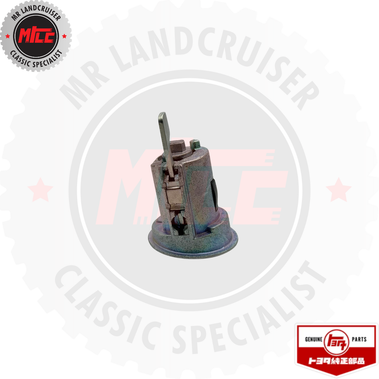 side view of Genuine Toyota Barrel & Key Set Ignition Switch Steering Lock suits 40 Series Landcruiser