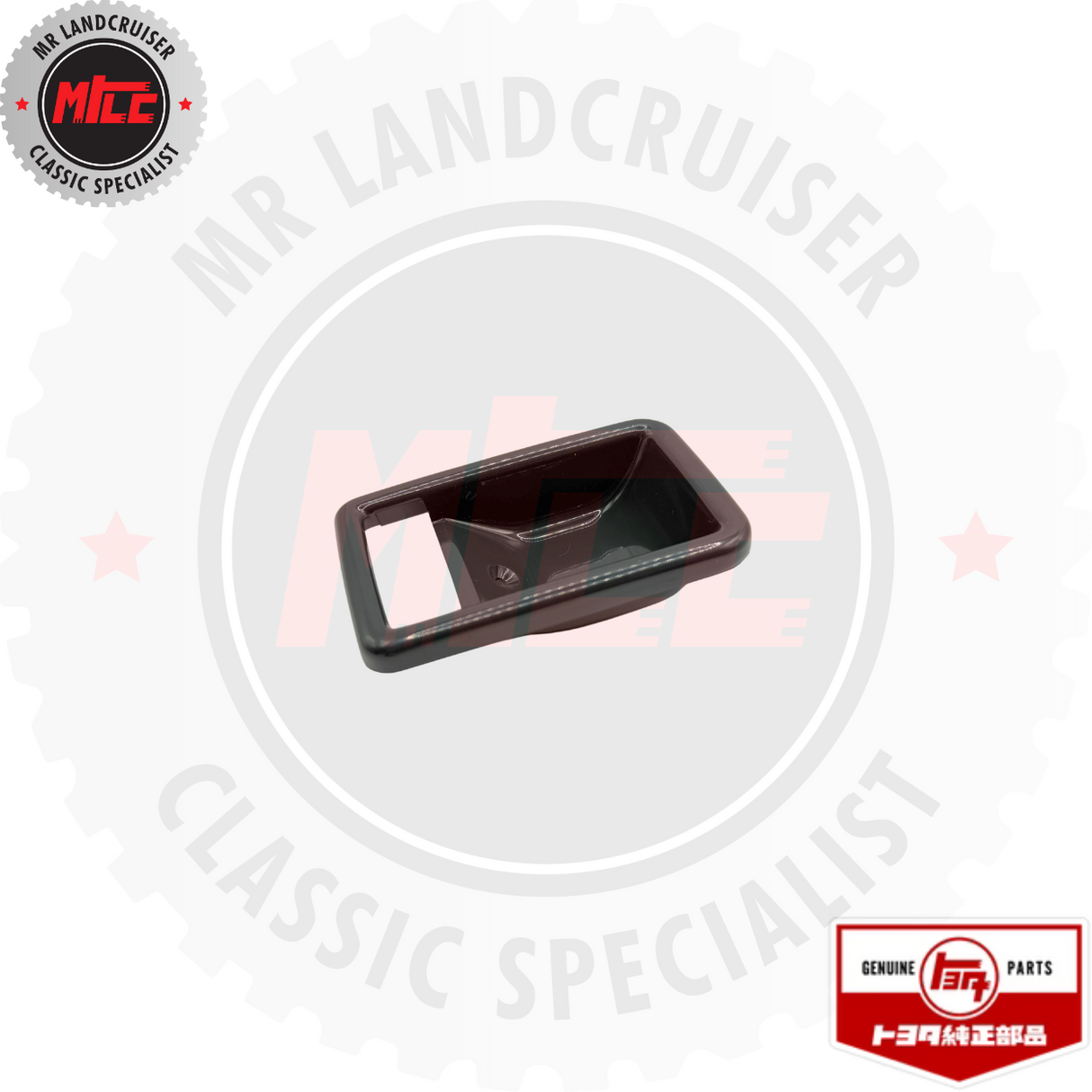 side angle view of Genuine Toyota Bezel Front & Back Door Inside Handle suits 60 Series Toyota Landcruiser