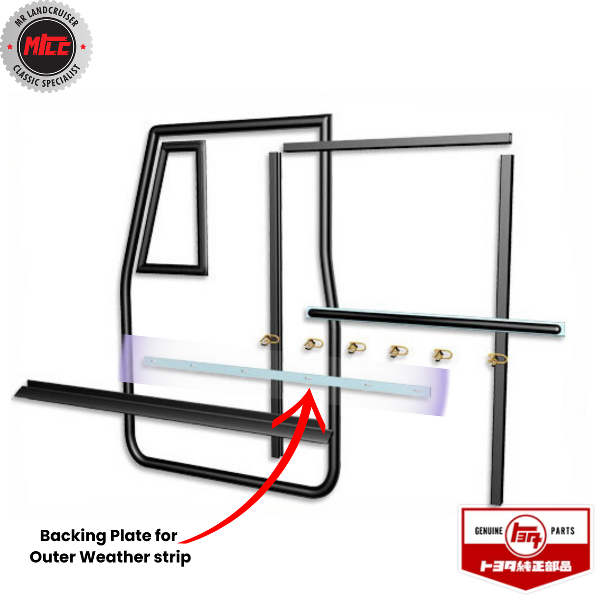 Left Side Early Door Weatherstrip Kit for Toyota Landcruiser