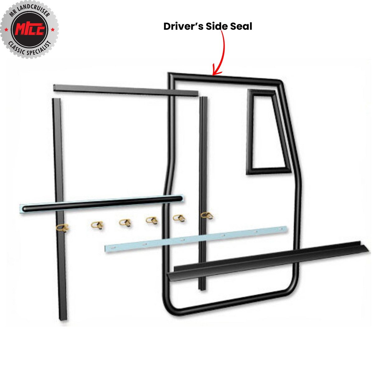 Right Side Early Door Weatherstrip Kit for Toyota Landcruiser 1965 - 74