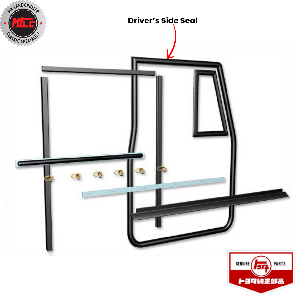 Right Side Early Door Weatherstrip Kit for Toyota Landcruiser 1965 - 74