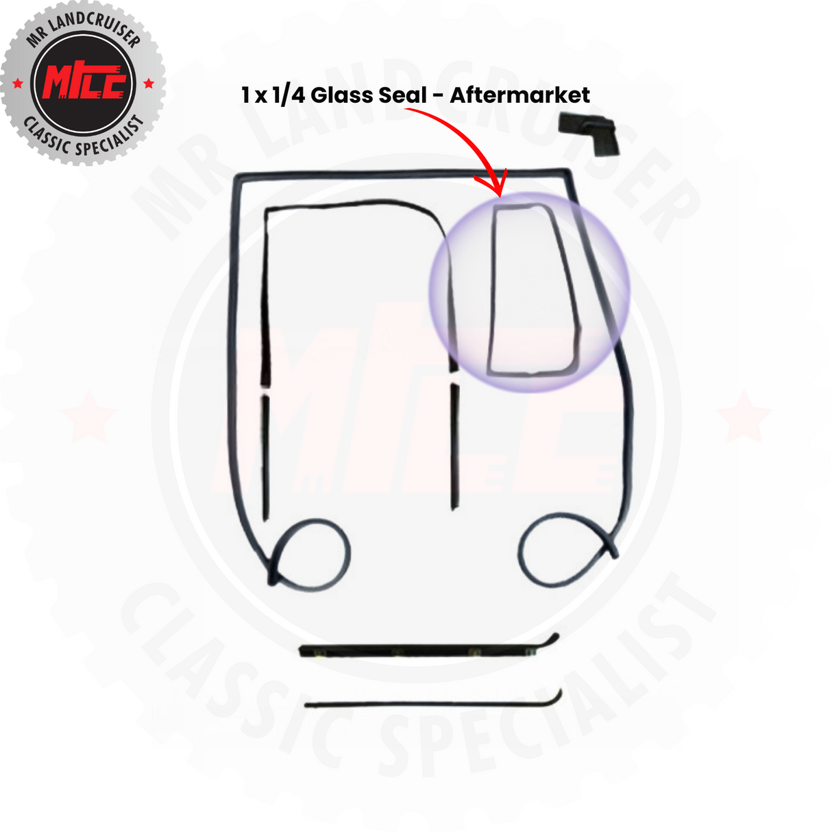 Right Side Late Door 79-84 with 1/4 Vent Seals & Kits