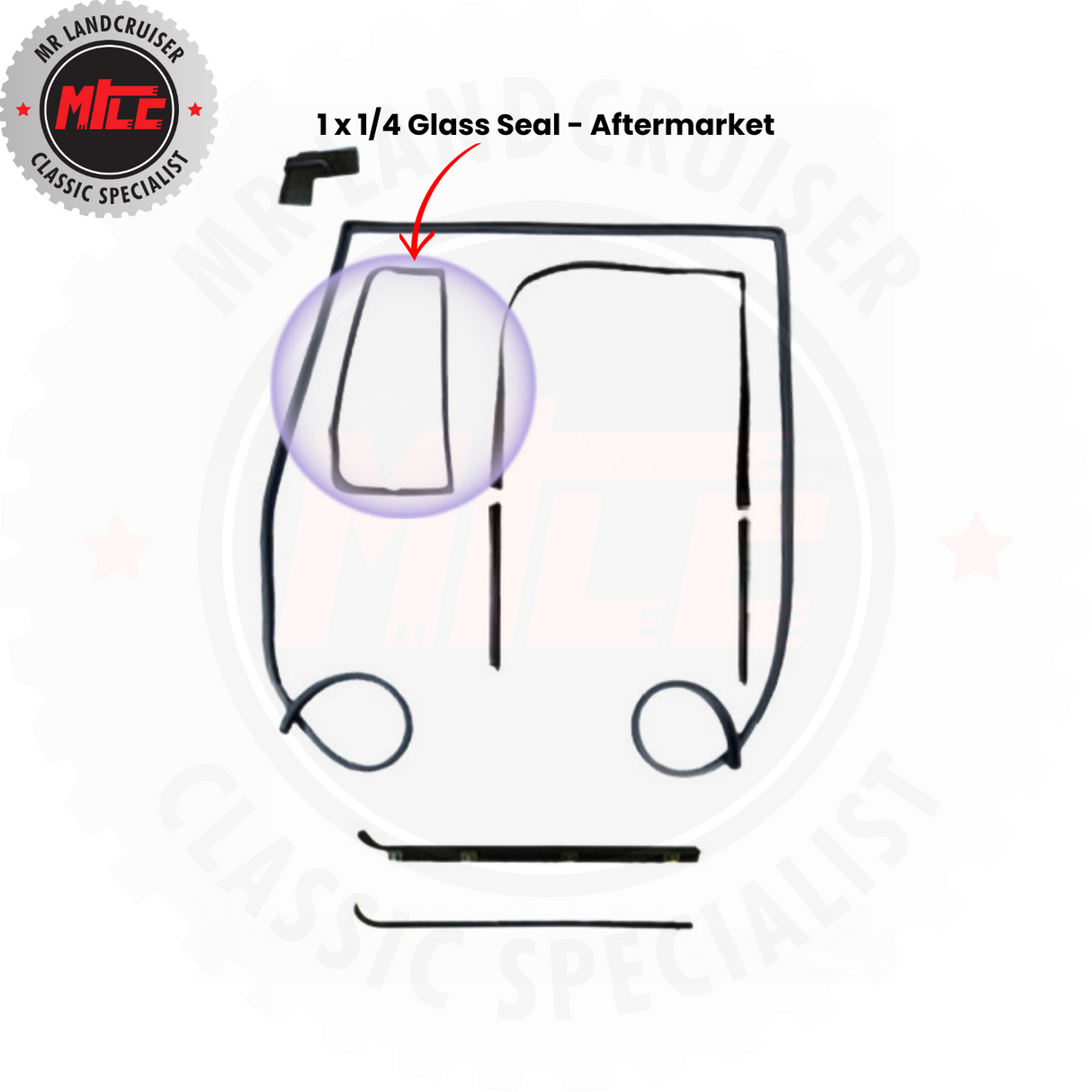 Left Side Late Door 79-84 with 1/4 Vent Seals & Kits