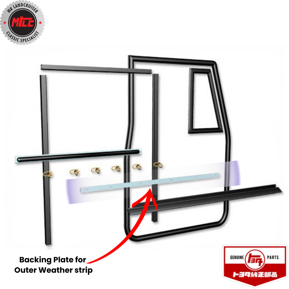 Right Side Early Door Weatherstrip Kit for Toyota Landcruiser 1965 - 74