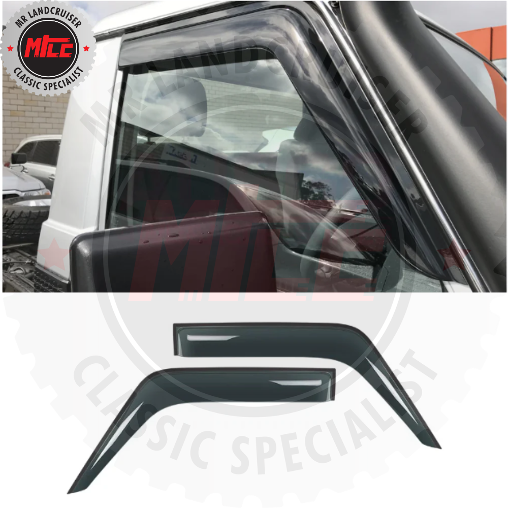 installed Weather Shields in a 70 Series Landcruiser Single Cab