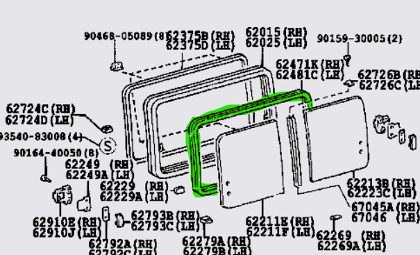 Front Sliding Window Bailey Channel suits 75 & 78 Series Landcruiser Troopy
