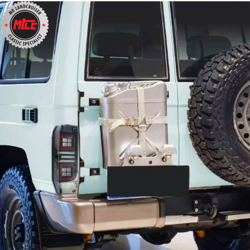 LED Tail Lights installed on a white 78 Series Toyota Landcruiser