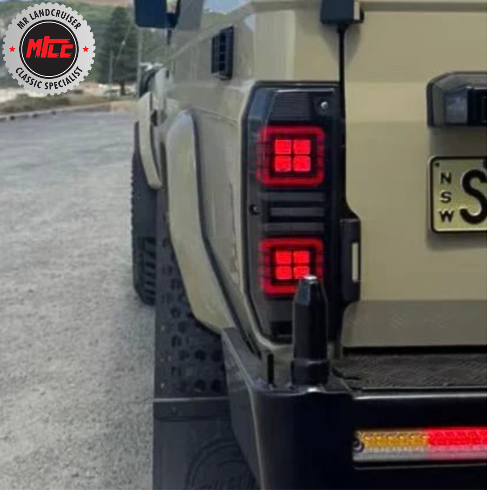 LED Tail Lights installed on a 78 Series Toyota Landcruiser