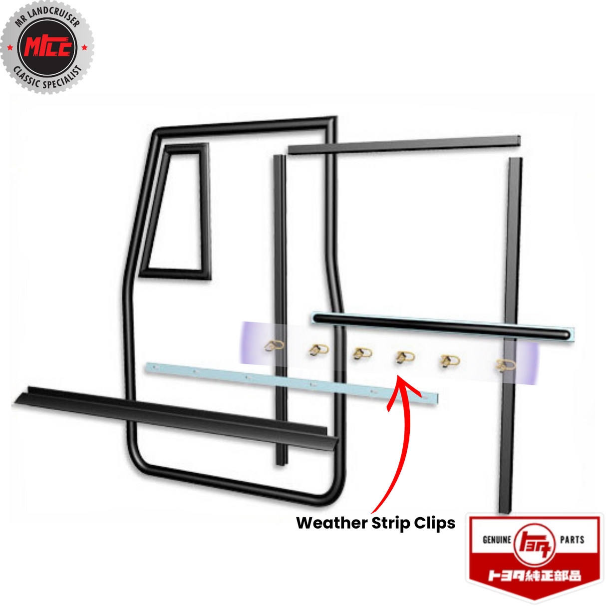 Left Side Early Door Weatherstrip Kit for Toyota Landcruiser