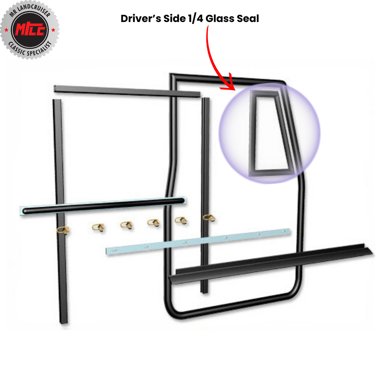 Right Side Early Door Weatherstrip Kit for Toyota Landcruiser 1965 - 74