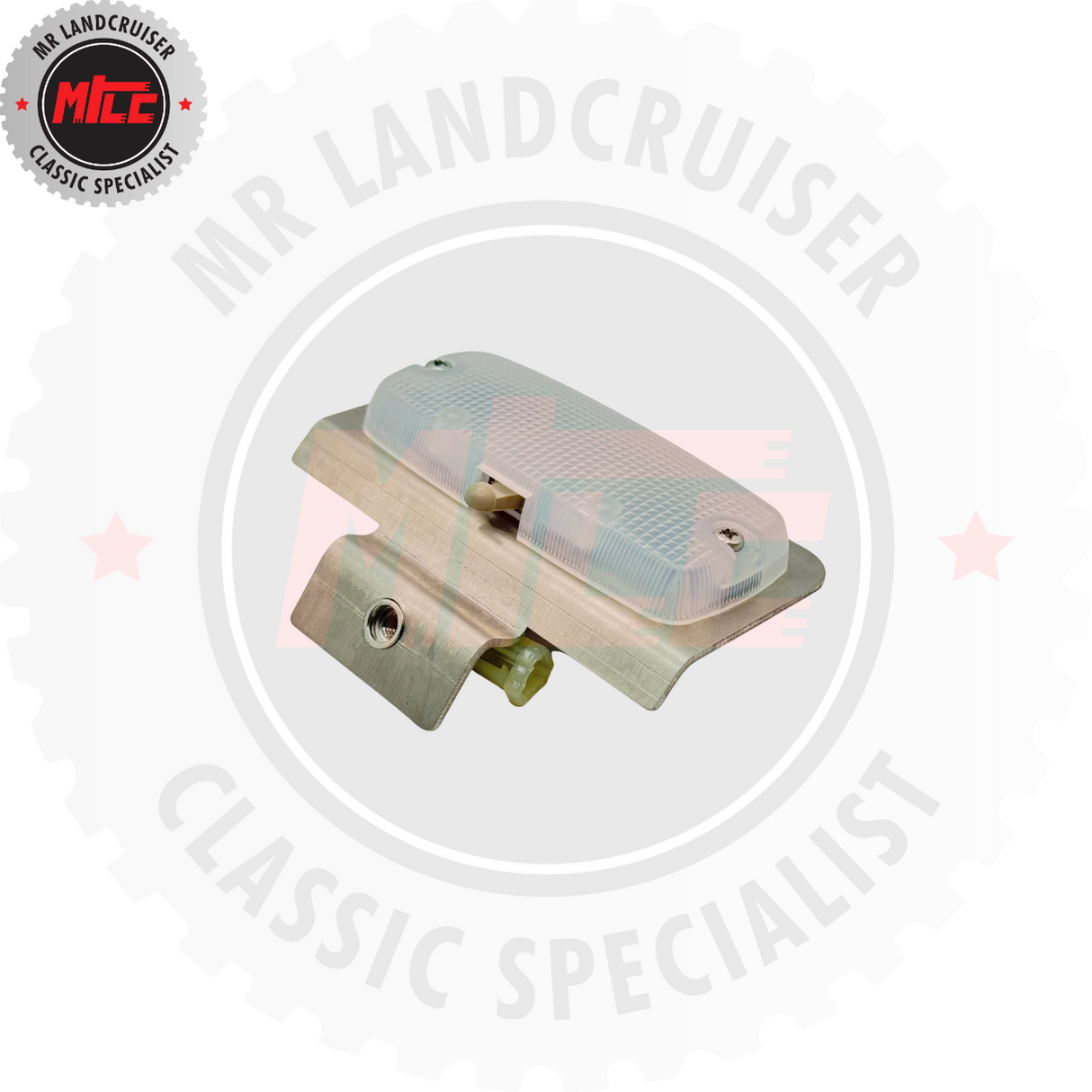 side view of Genuine Toyota Lamp Assy with bracket suits 60 & 70 Series Landcruiser 12/1984 -