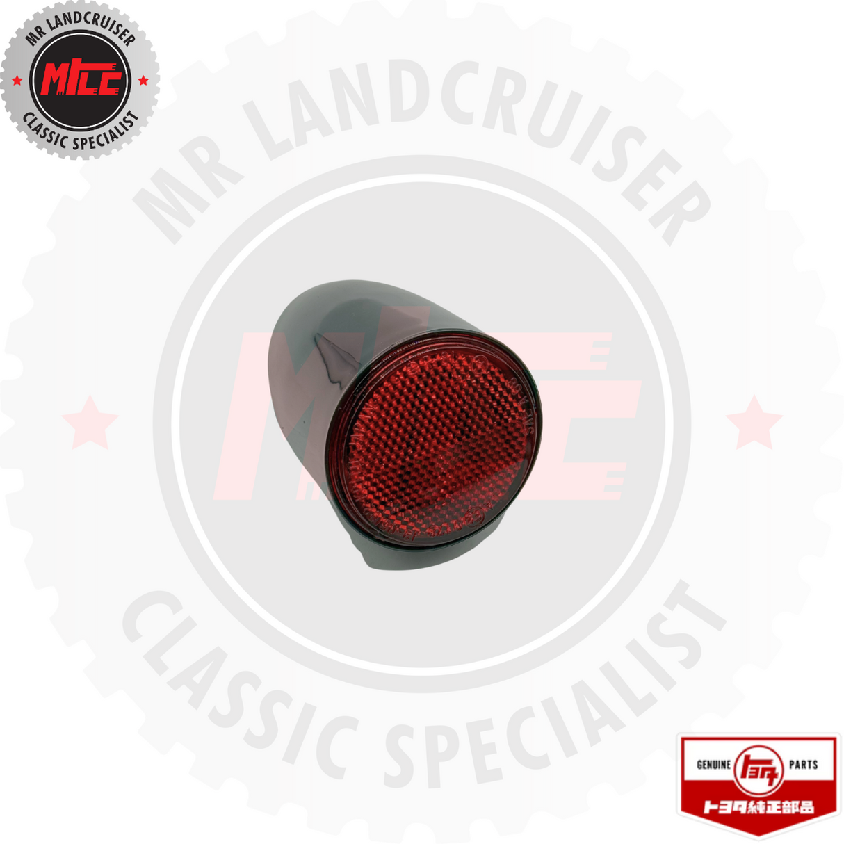 front of Genuine Toyota Reflector Reflex Black suits 40 Series Toyota Landcruiser 03/1969 - 12/1984