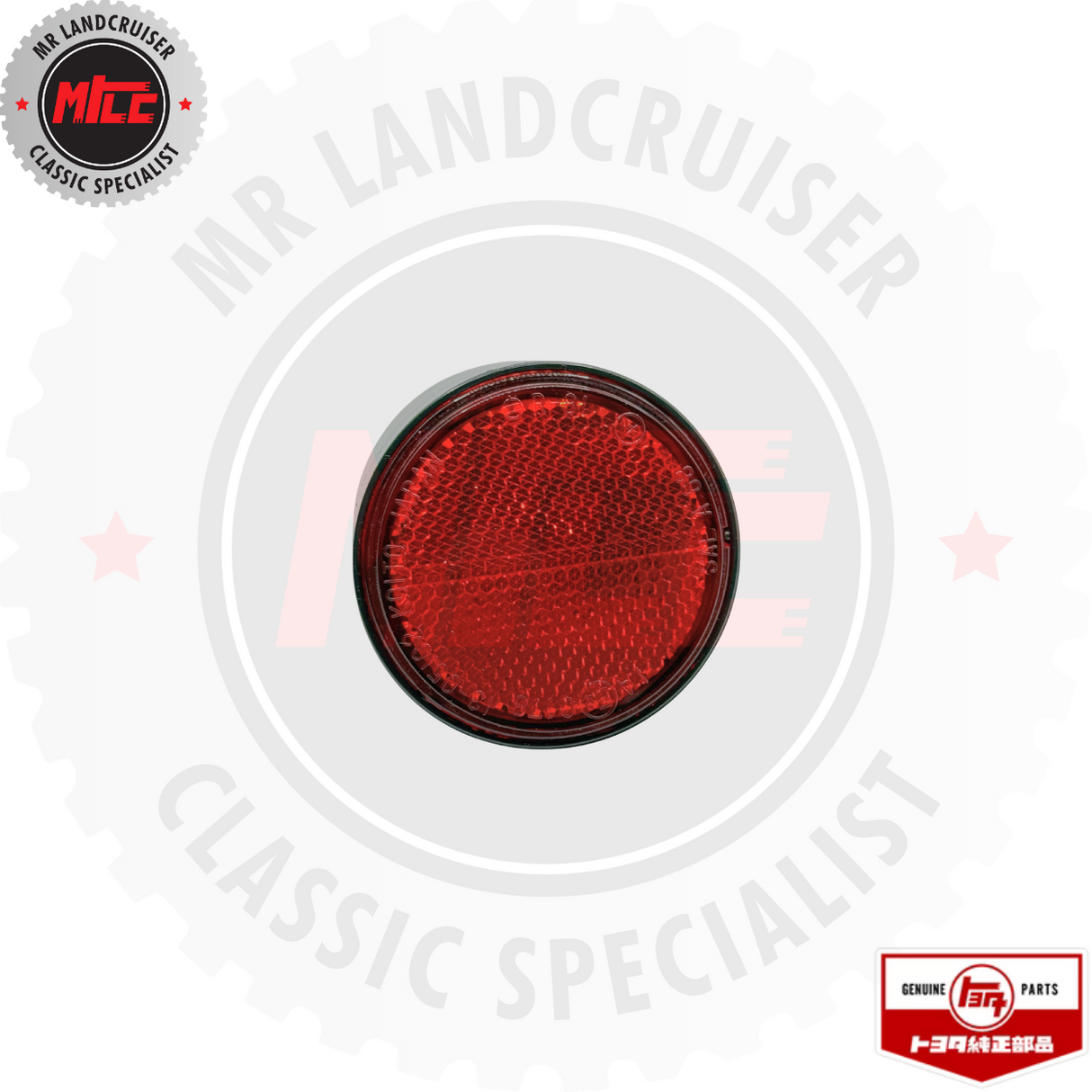 front view of Genuine Toyota Reflector Reflex Black suits 40 Series Toyota Landcruiser 03/1969 - 12/1984