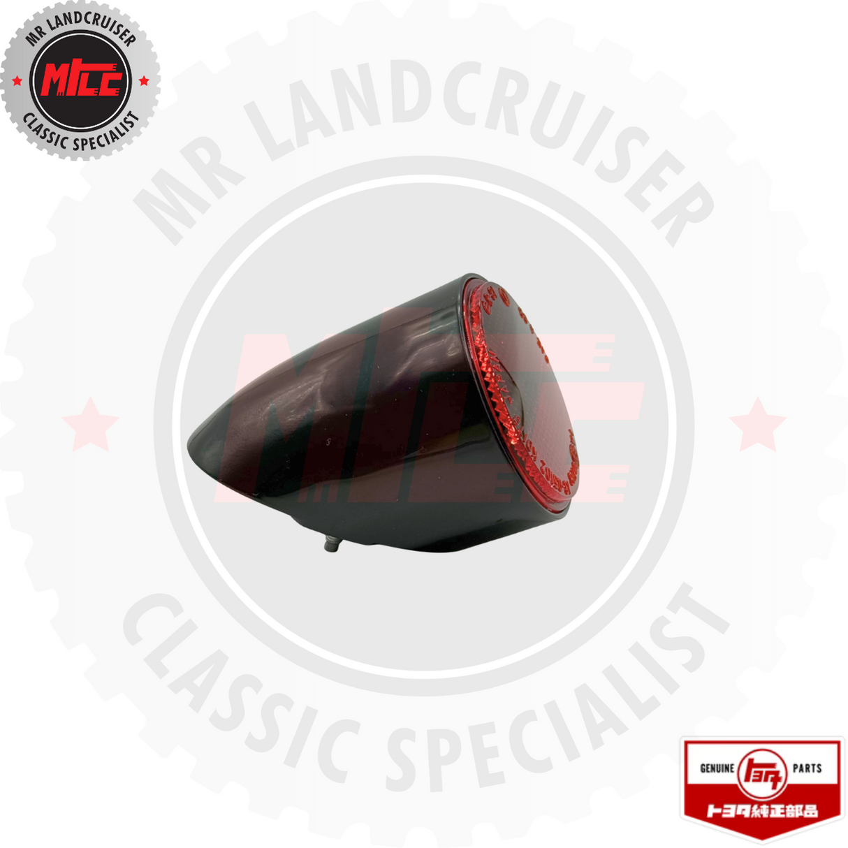 side view of Genuine Toyota Reflector Reflex Black suits 40 Series Toyota Landcruiser 03/1969 - 12/1984