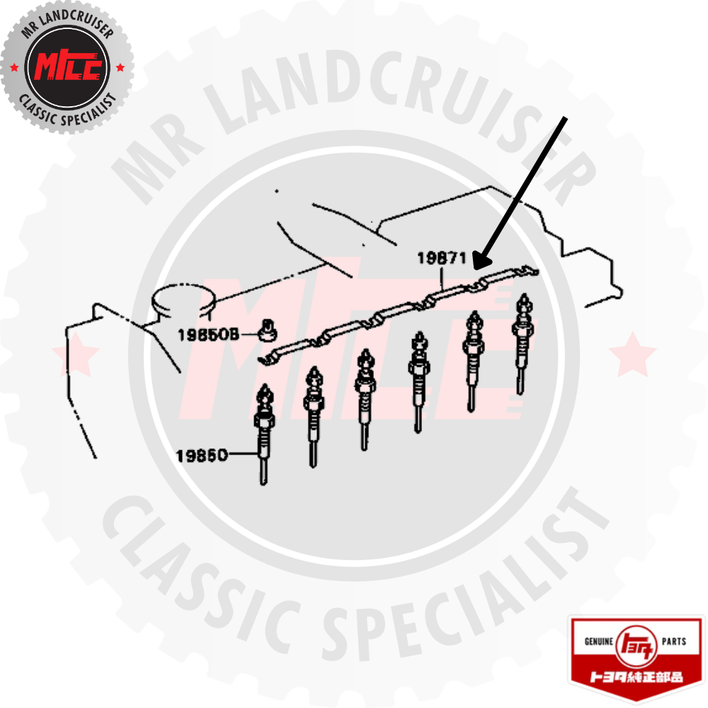 Genuine 1HZ Glow Plug Buzz Bar suits Toyota Landcruiser 70 & 80 Series 1/1990 Onwards