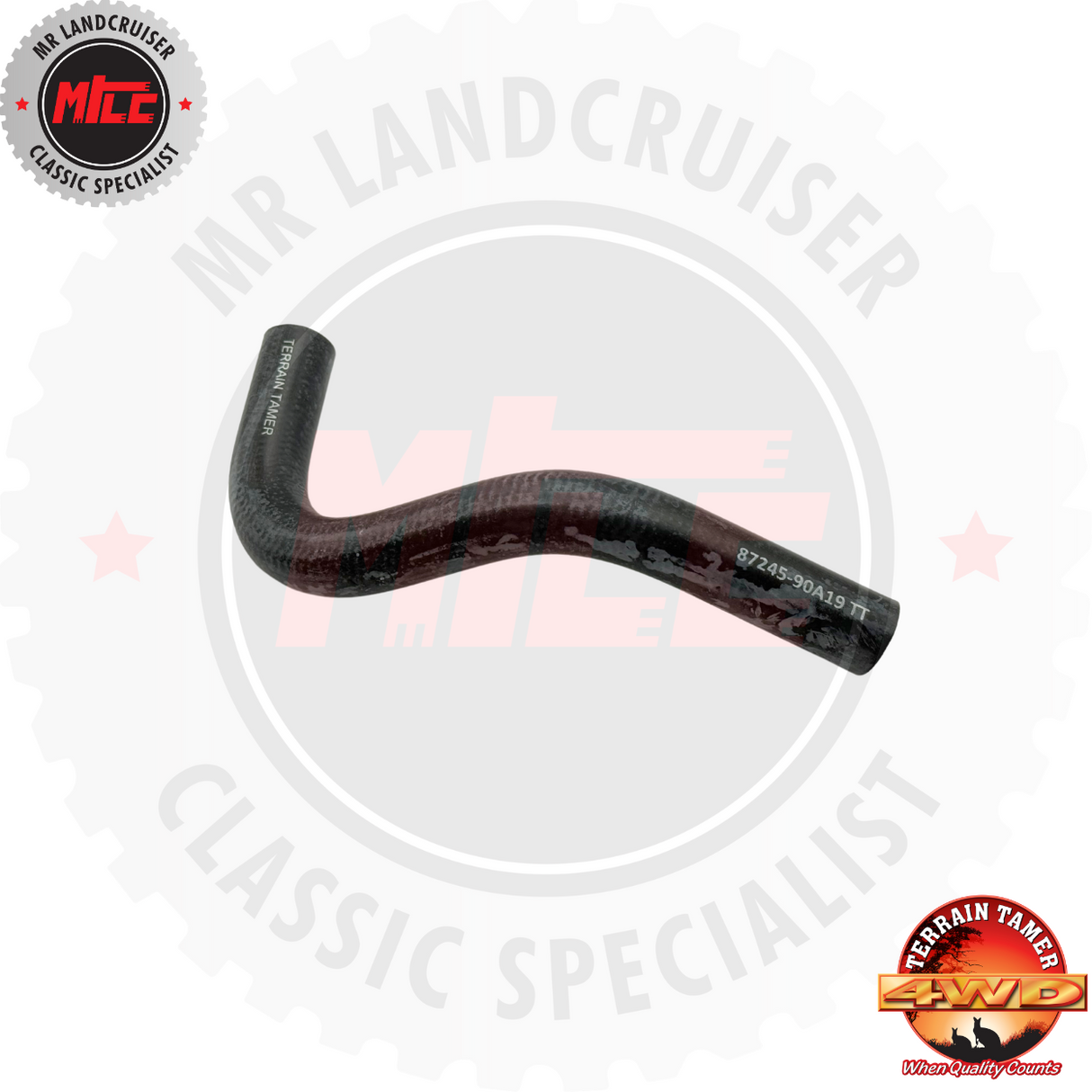 Bottom view of Hose Heater Outlet No. 1 without Rear Heater suits HJ75 Toyota Landcruiser 12/1984 - 1/1990