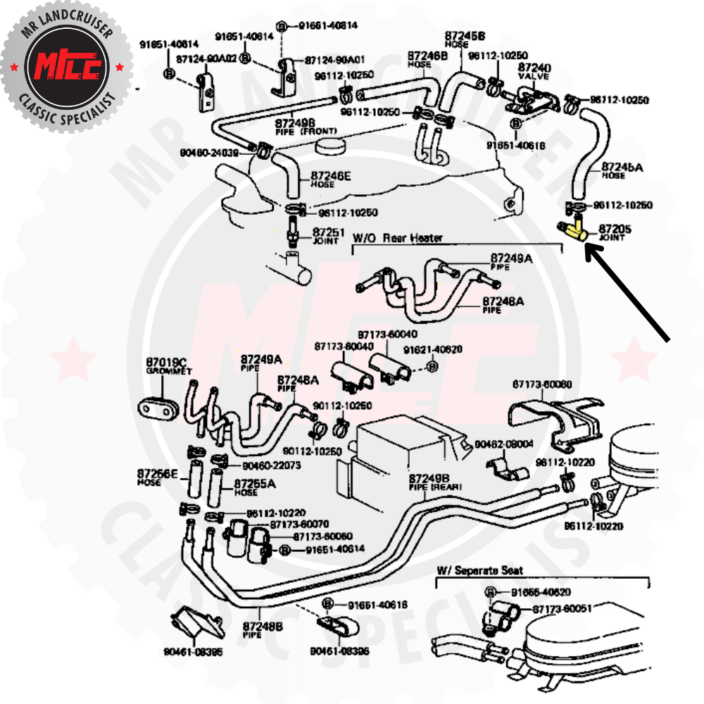 diagram of Heater Hose Angled Union Joint