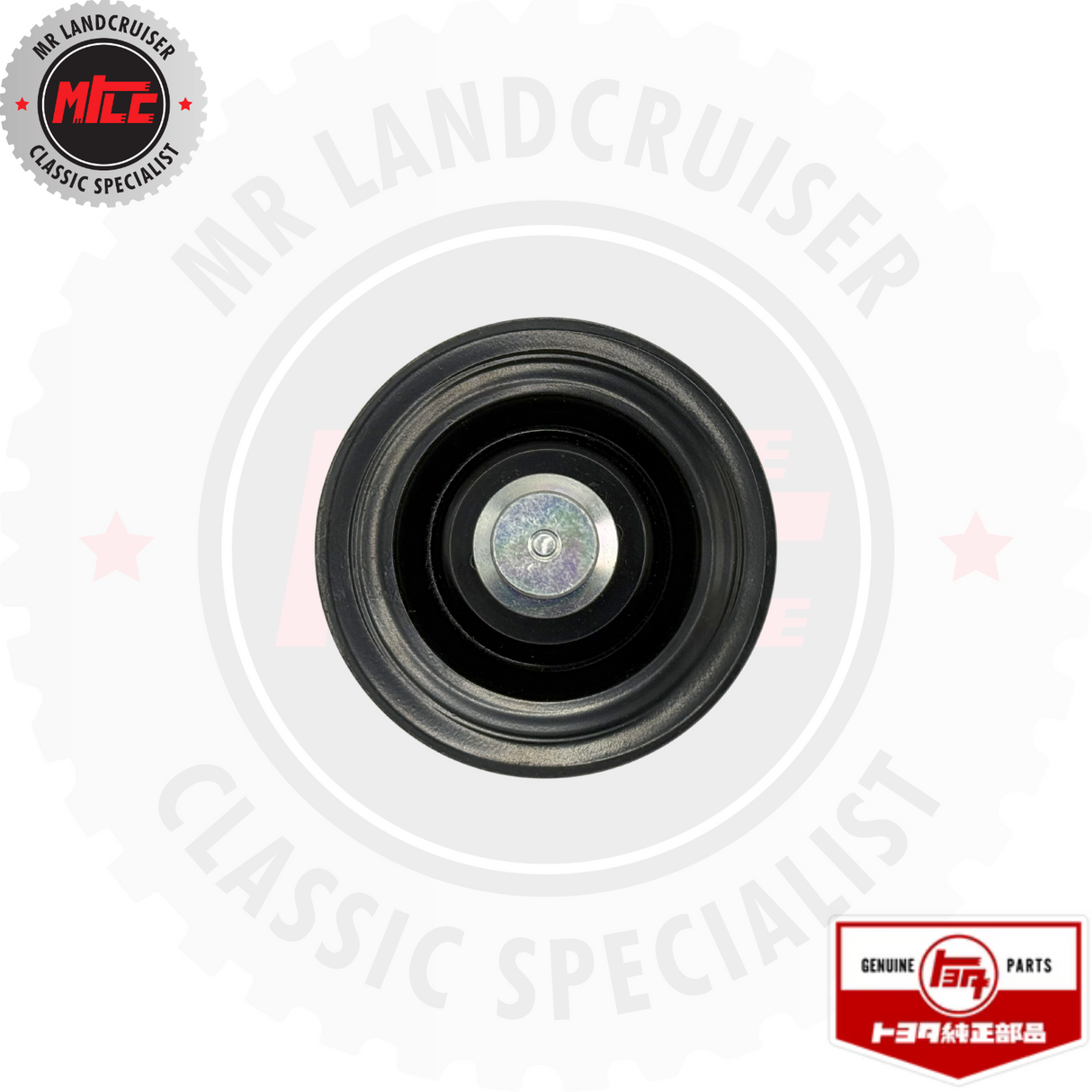top view of Genuine Toyota A/C Idler Pulley Assembly 1984 - 1989